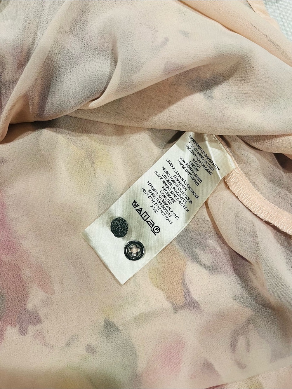 Anthropologie Pilcro Women's Floral Watercolor Button-Front Blouse - Pink L - Picture 7 of 12